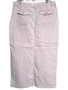 Y2K 90s Y2 Blues Pink Skirt Womens Size 13 Long Length Stretch Cotton Blend